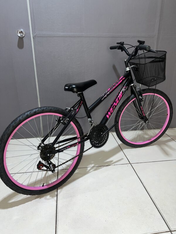 Bicicleta aro 24 MTB com 18 marchas - Feminina - Imagem 2