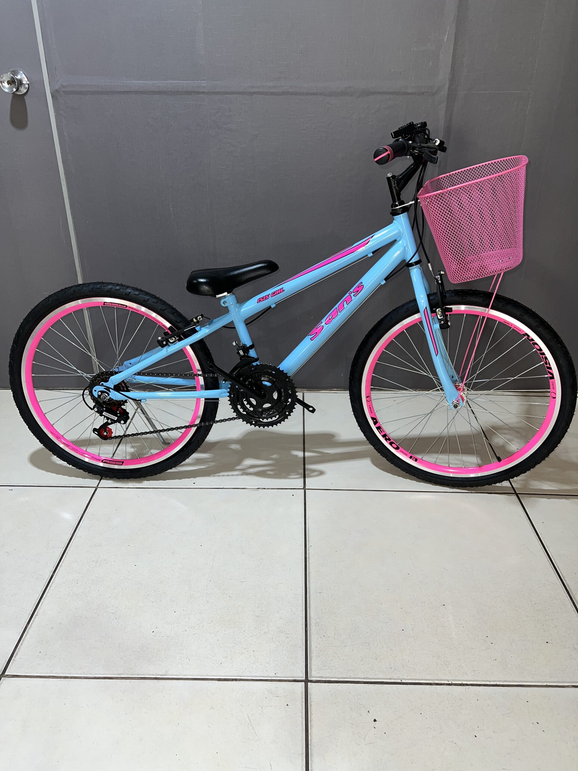 Bicicleta aro 24 MTB com aro aero e 18 marchas – Feminina
