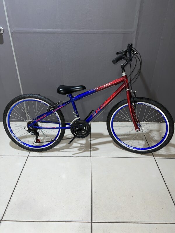 Bicicleta aro 24 MTB com aro aero e 18 marchas - Masculina