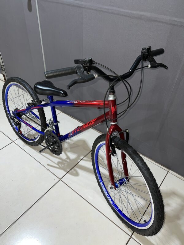 Bicicleta aro 24 MTB com aro aero e 18 marchas - Masculina - Imagem 2