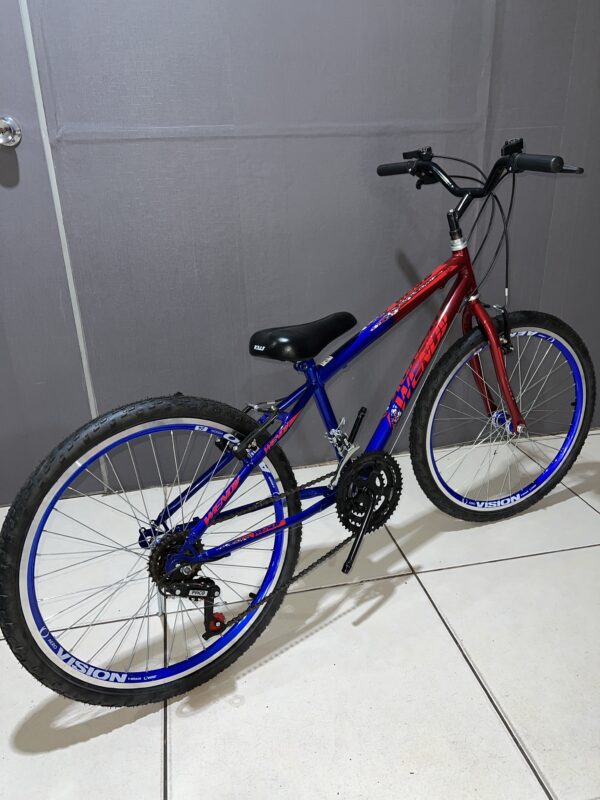 Bicicleta aro 24 MTB com aro aero e 18 marchas - Masculina - Imagem 3