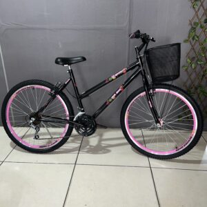Bicicleta aro 26 MTB com aro aero e 18 marchas – Feminina